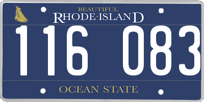 RI license plate 116083