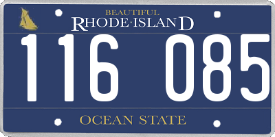 RI license plate 116085