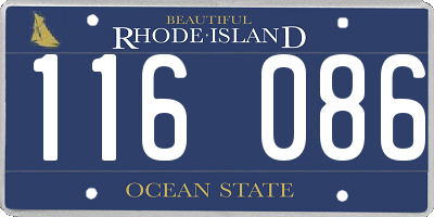 RI license plate 116086