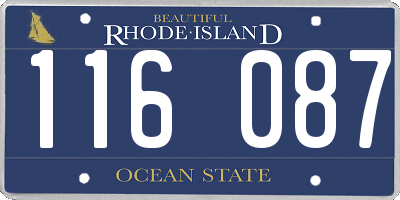 RI license plate 116087