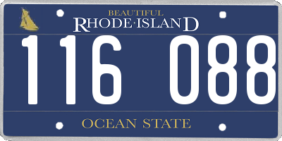 RI license plate 116088