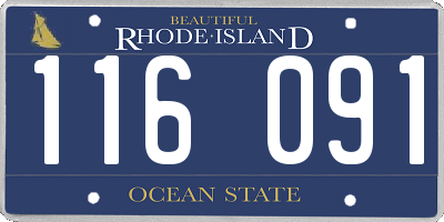 RI license plate 116091