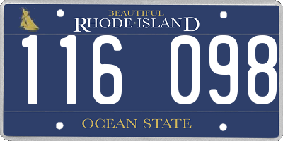 RI license plate 116098