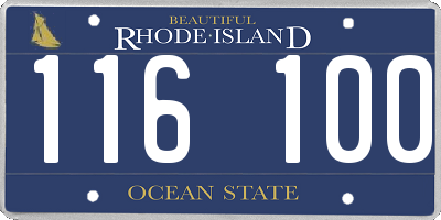 RI license plate 116100