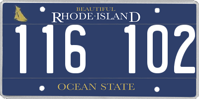RI license plate 116102