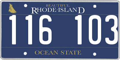 RI license plate 116103