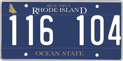 RI license plate 116104