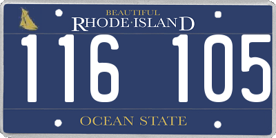 RI license plate 116105