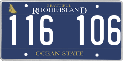 RI license plate 116106