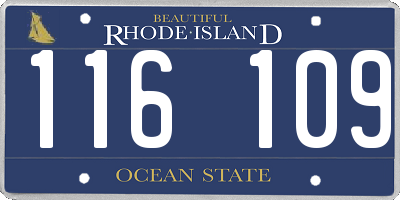 RI license plate 116109