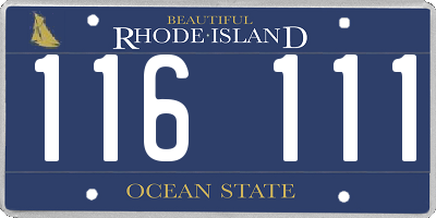 RI license plate 116111