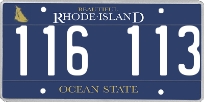RI license plate 116113
