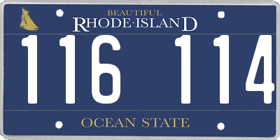 RI license plate 116114