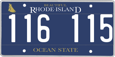 RI license plate 116115