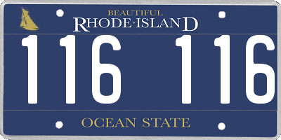RI license plate 116116