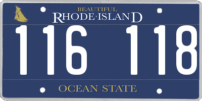 RI license plate 116118
