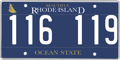 RI license plate 116119