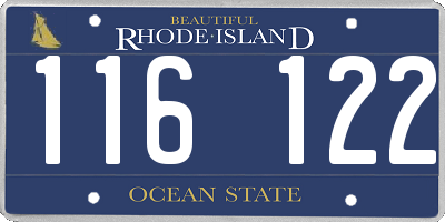 RI license plate 116122