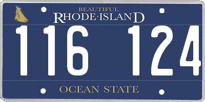 RI license plate 116124