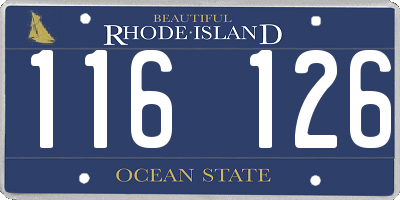 RI license plate 116126