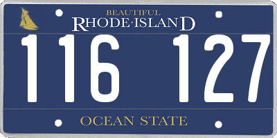 RI license plate 116127