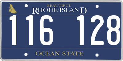 RI license plate 116128