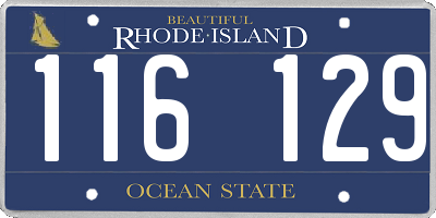 RI license plate 116129