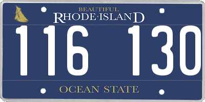 RI license plate 116130