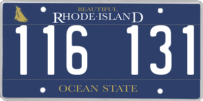 RI license plate 116131