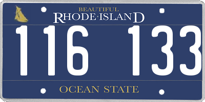 RI license plate 116133