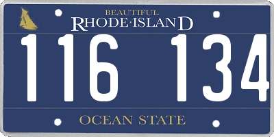 RI license plate 116134