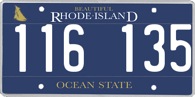 RI license plate 116135