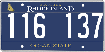 RI license plate 116137