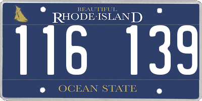 RI license plate 116139