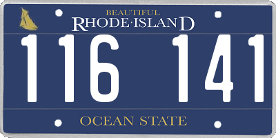 RI license plate 116141