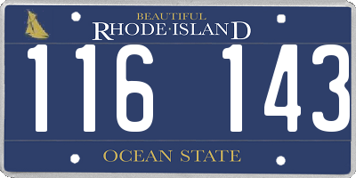 RI license plate 116143