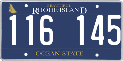 RI license plate 116145
