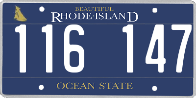 RI license plate 116147