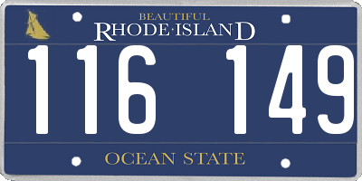RI license plate 116149