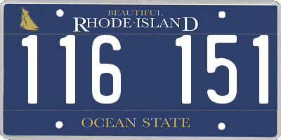 RI license plate 116151