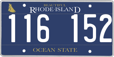 RI license plate 116152