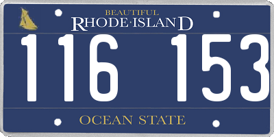 RI license plate 116153