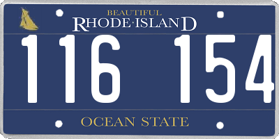 RI license plate 116154