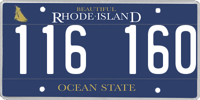 RI license plate 116160