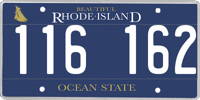 RI license plate 116162