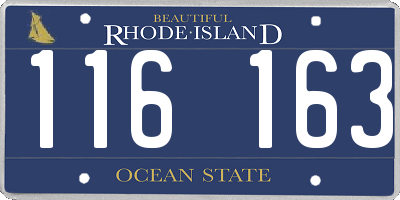 RI license plate 116163