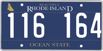 RI license plate 116164