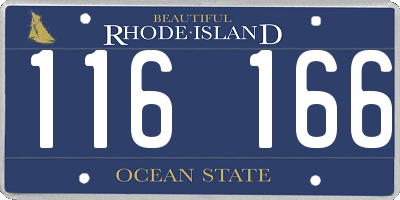 RI license plate 116166