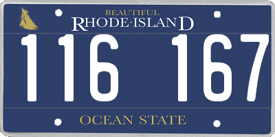 RI license plate 116167