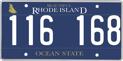 RI license plate 116168
